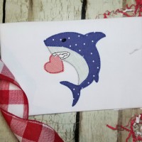 Valentine Shark Machine Applique Design